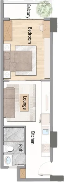 1 Bedroom floor plan